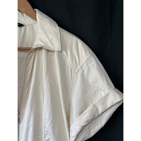 Zara Long Utility Bloggers Fav Jumpsuit S Cream Wide Leg Streetwear Gorpcore - Picture 5 of 14